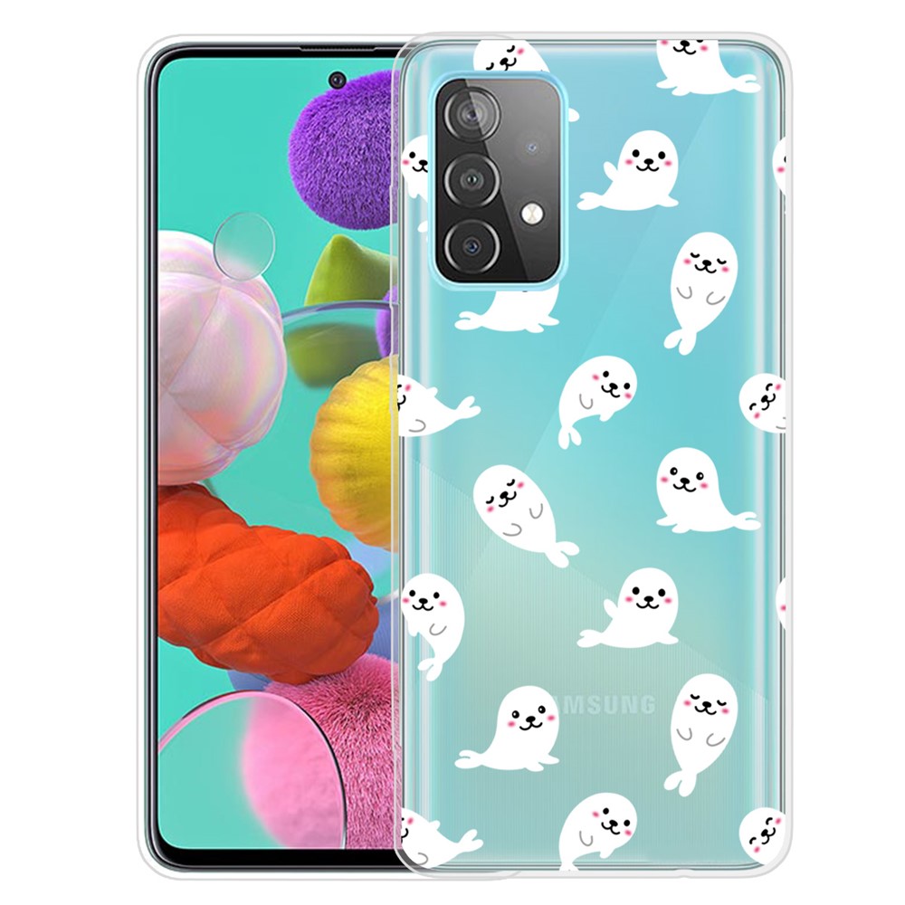 IMD Soft TPU Phone Case Pattern Printing Scratch-proof Protective Cover for Samsung Galaxy A73 5G - Seals-1