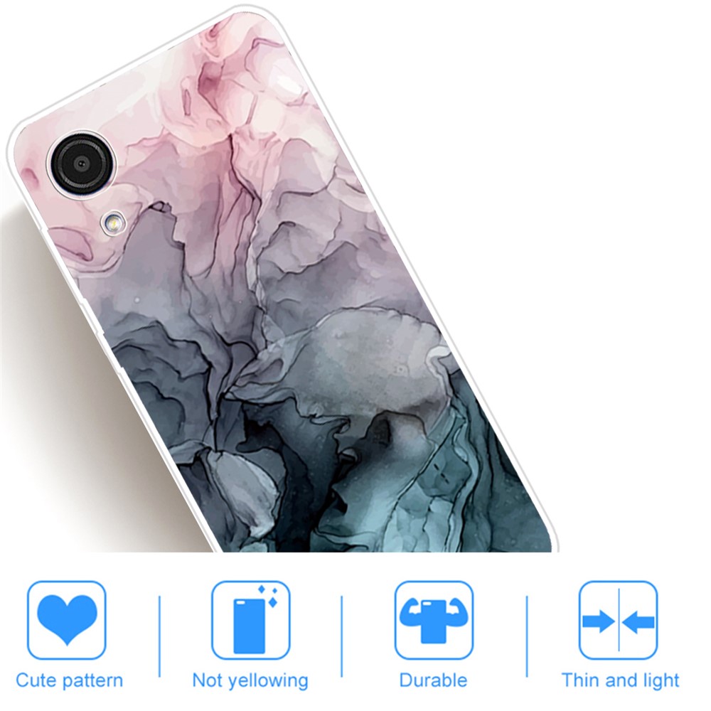 Marble Pattern Series A Reinforced Raised Corners Soft Protective Phone Cover for Samsung Galaxy A03 Core - Style A-3