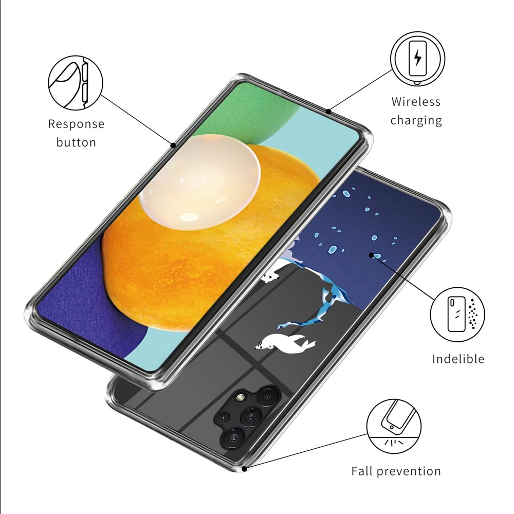 IMD Pattern Printing Phone Case Soft TPU Slim Fit Phone Protector for Samsung Galaxy A13 4G - Polar Bear-3