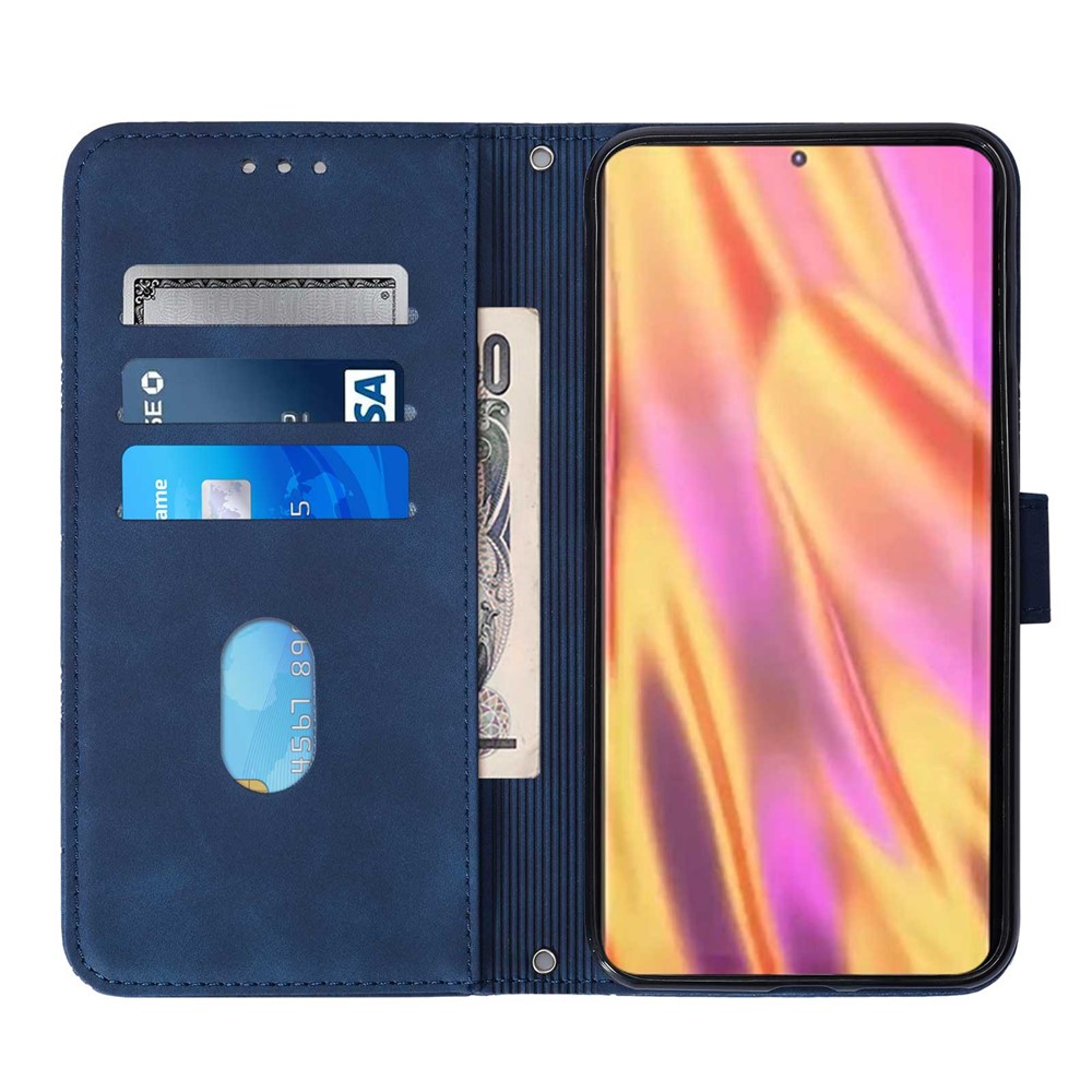 PB2-1 Series Fashionable PU Leather Supporting Stand Wallet Phone Cover Mobile Phone Case with Shoulder Strap for Samsung Galaxy S20 Ultra - Sapphire-4