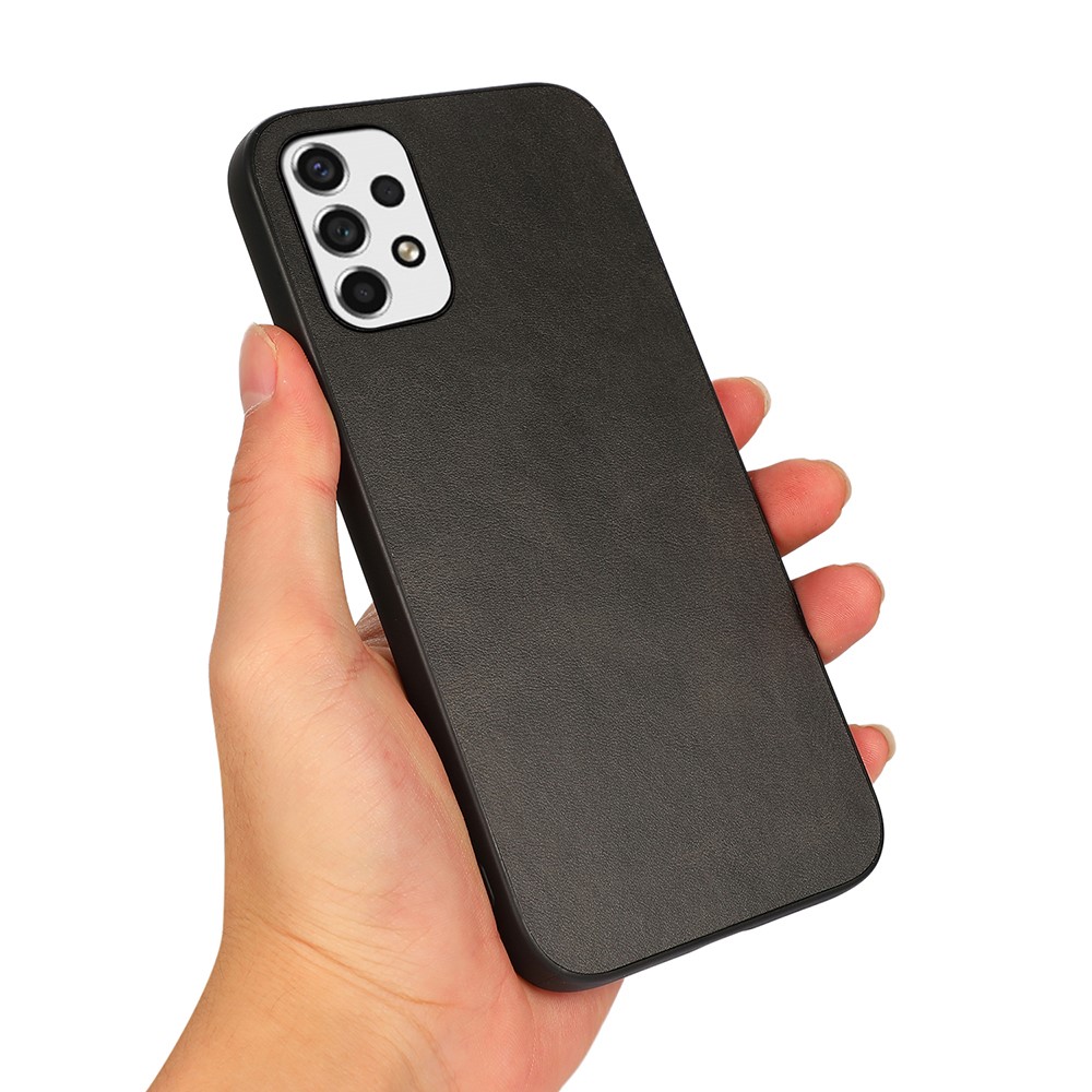 Light Slim Textured PU Leather Coated PC + TPU Phone Protective Case Cover for Samsung Galaxy A53 5G - Black-3