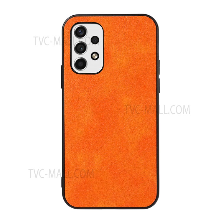 Scratch-resistant Litchi Texture PU Leather Coated TPU + PC Phone Case Cover for Samsung Galaxy A53 5G - Orange-1