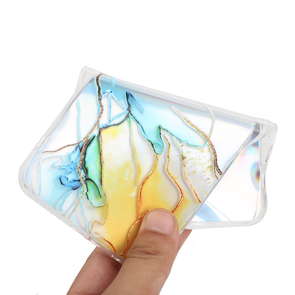 Colorful Laser Embossing Marble Pattern Flexible Twisted TPU Phone Protective Cover Case for Samsung Galaxy A13 5G - Yellow-4