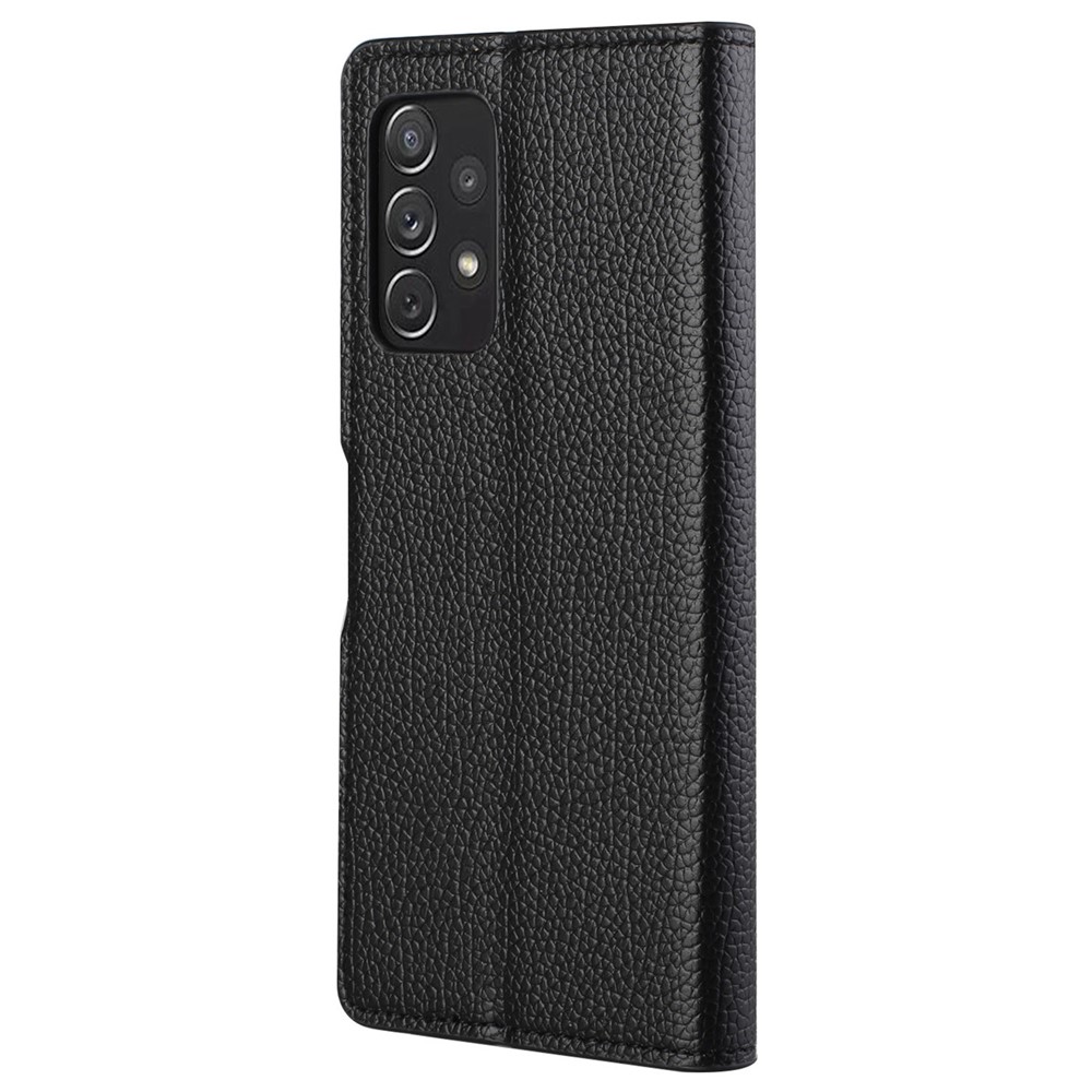 Litchi Texture Leather Wallet Stand Case Magnetic Clasp Cell Phone Protector Shell for Samsung Galaxy A73 5G-3