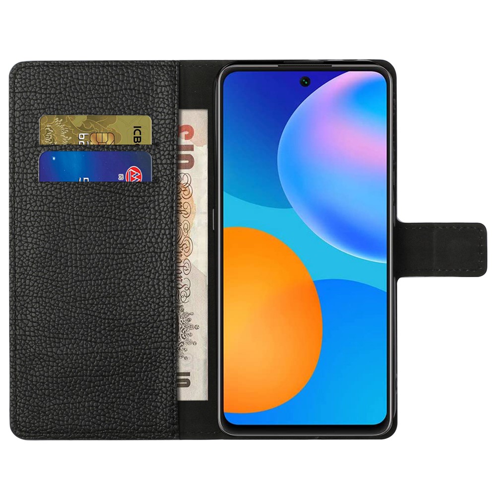 Litchi Texture Leather Wallet Stand Case Magnetic Clasp Cell Phone Protector Shell for Samsung Galaxy A73 5G-5