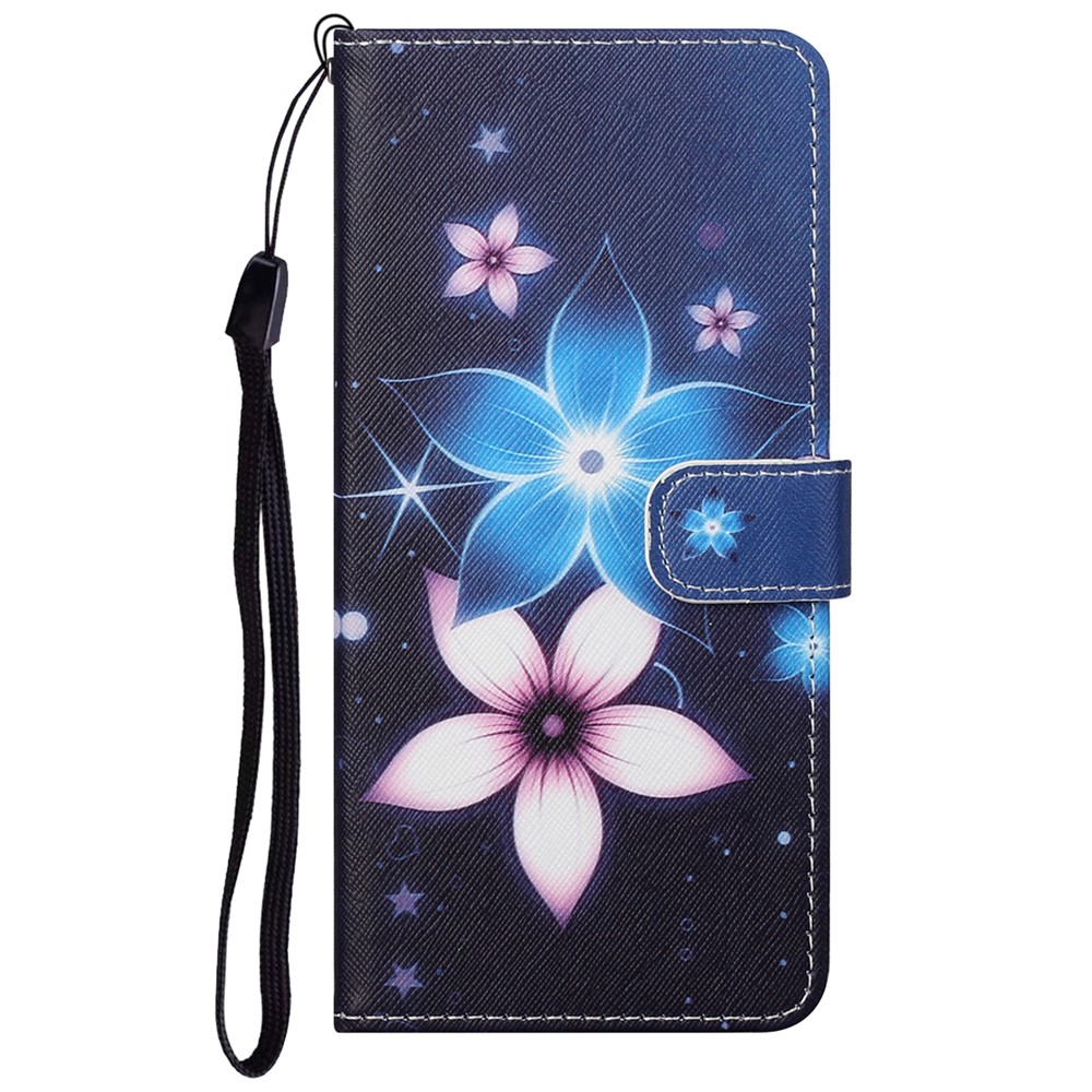 PU Leather Phone Case Cross Texture Folding Protective Phone Cover with Stand Wallet for Samsung Galaxy A73 5G - Flower-2