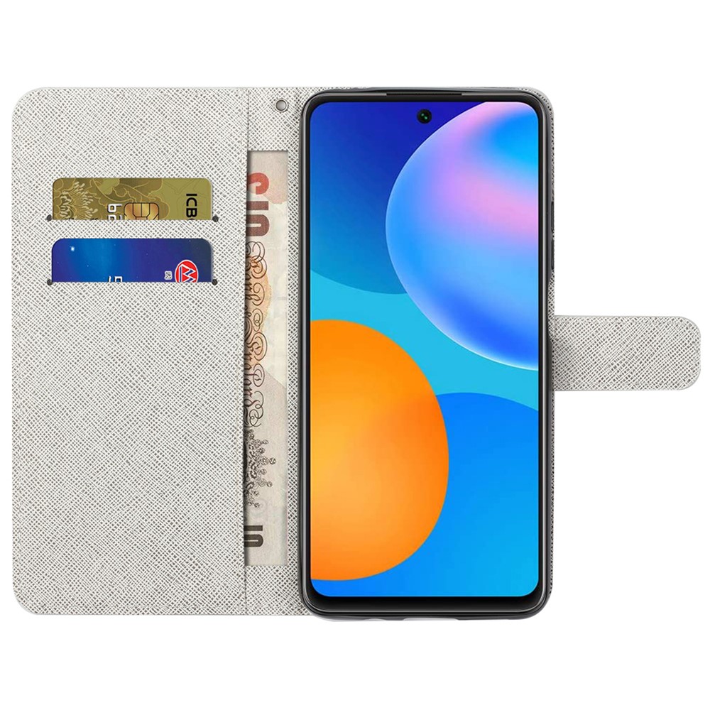 PU Leather Phone Case Cross Texture Folding Protective Phone Cover with Stand Wallet for Samsung Galaxy A73 5G - Flower-5