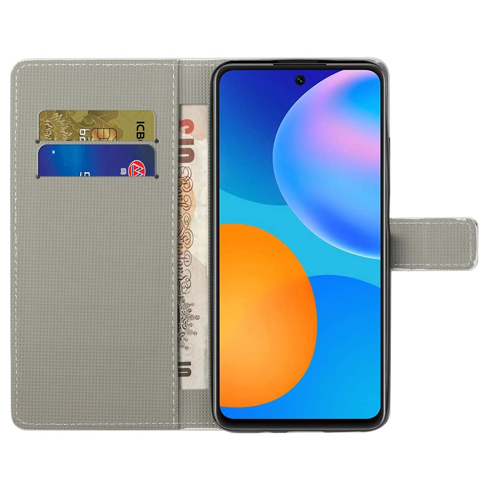 TPU + PU Leather Stand Phone Case Pattern Printing Magnetic Closure Flip Protector with Card Slots Cash Pocket for Samsung Galaxy A73 5G - Green Owl-5