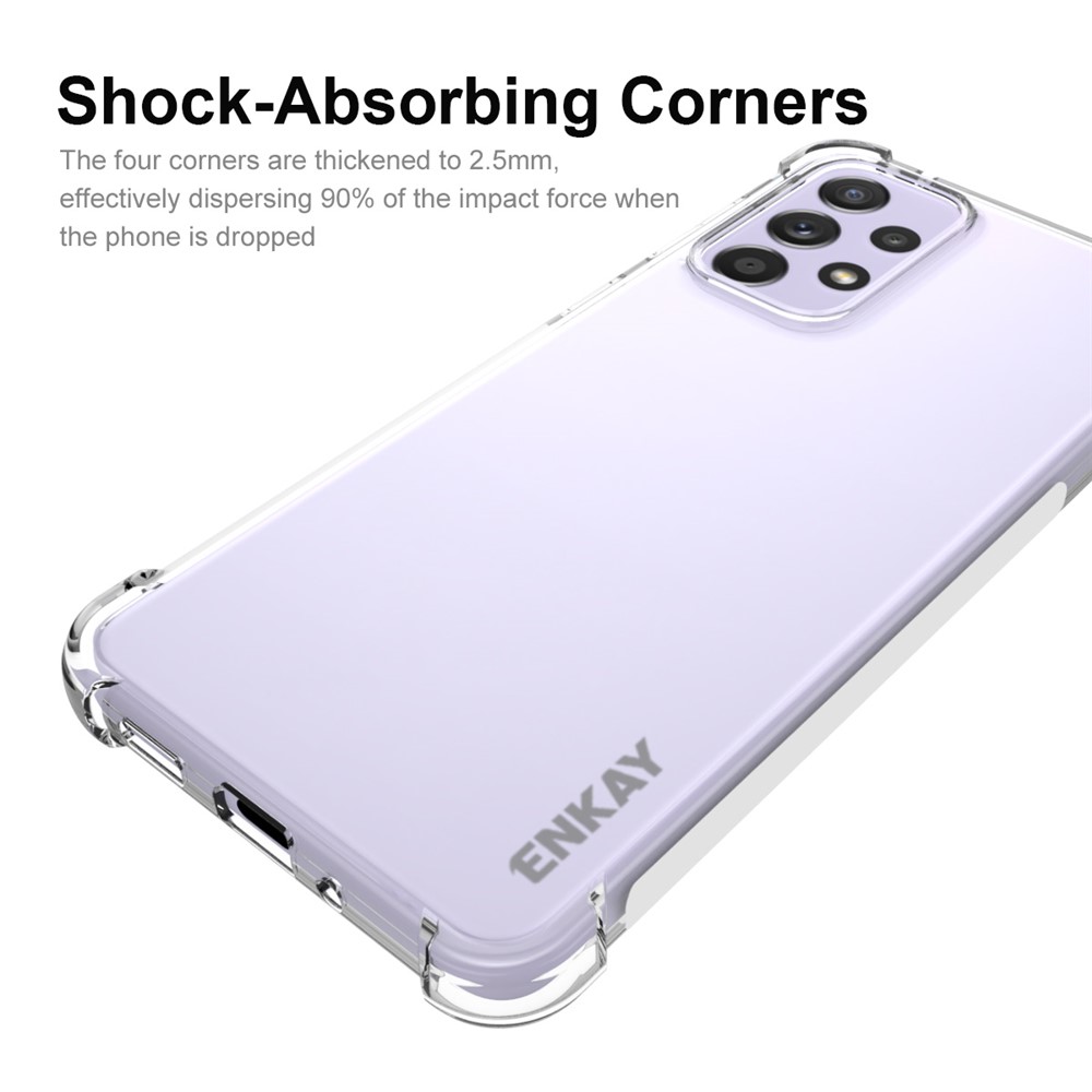 ENKAY Enhanced Four Corner Fall Protection Phone Case Anti-slip Edge Crystal TPU Cover Shell for Samsung Galaxy A33 5G-2