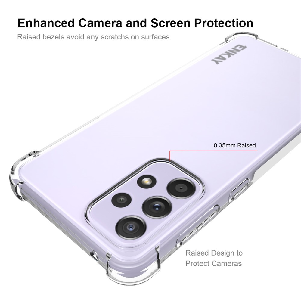 ENKAY Enhanced Four Corner Fall Protection Phone Case Anti-slip Edge Crystal TPU Cover Shell for Samsung Galaxy A33 5G-3