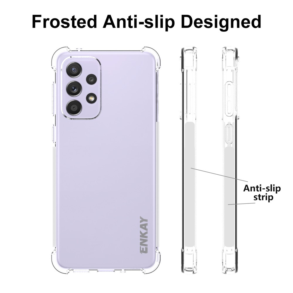 ENKAY Enhanced Four Corner Fall Protection Phone Case Anti-slip Edge Crystal TPU Cover Shell for Samsung Galaxy A33 5G-4