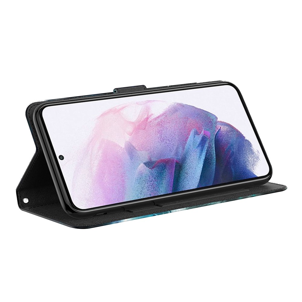 3D Pattern Printing Scratch-resistant Phone Case PU Leather Stand Phone Protector with Wallet Strap for Samsung Galaxy A13 4G - Cat and Tiger-5