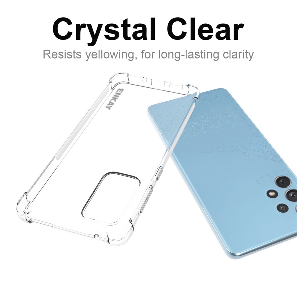 ENKAY Thickened Four Corners Anti-slip Side Strip Transparent TPU Case Protective Phone Cover for Samsung Galaxy A73-5