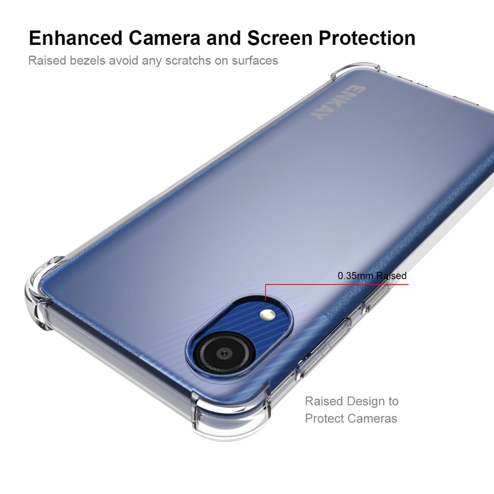 ENKAY Shock Absorption Thickened Corner Anti-slip Edge Clear Soft TPU Phone Case Shell for Samsung Galaxy A03 Core-3