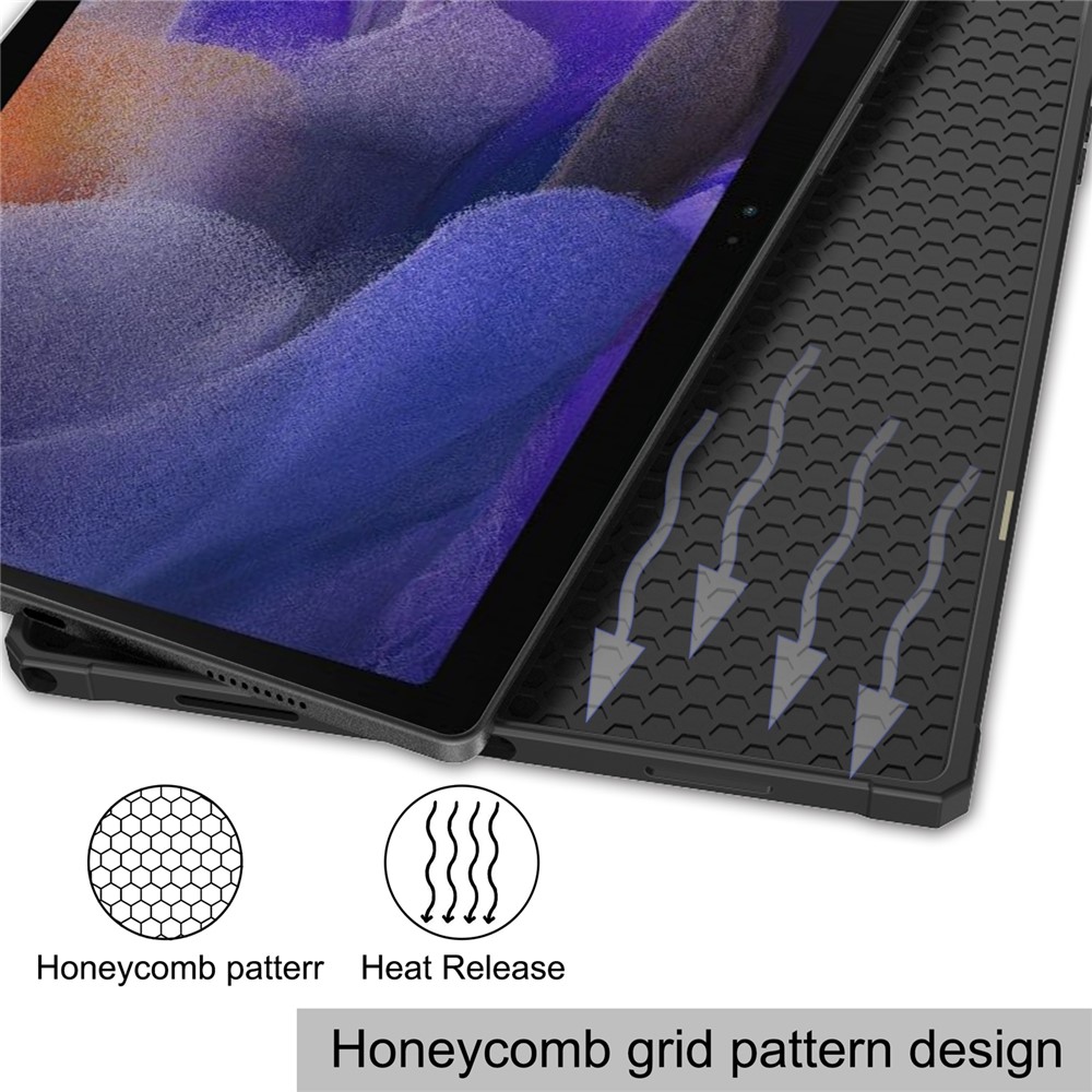 PU Leather Tri-fold Stand Tablet Case Cover with Auto Wake/Sleep for Samsung Galaxy Tab A8 10.5 (2021) - Black-11