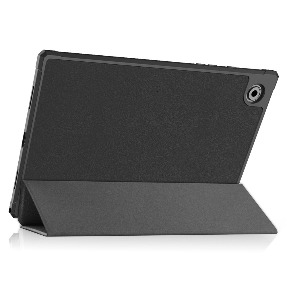 PU Leather Tri-fold Stand Tablet Case Cover with Auto Wake/Sleep for Samsung Galaxy Tab A8 10.5 (2021) - Black-4