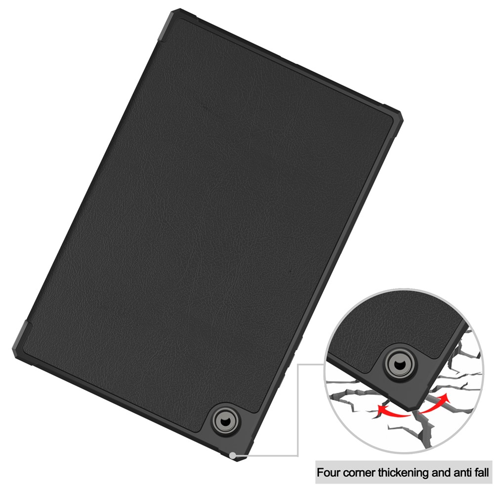 PU Leather Tri-fold Stand Tablet Case Cover with Auto Wake/Sleep for Samsung Galaxy Tab A8 10.5 (2021) - Black-9