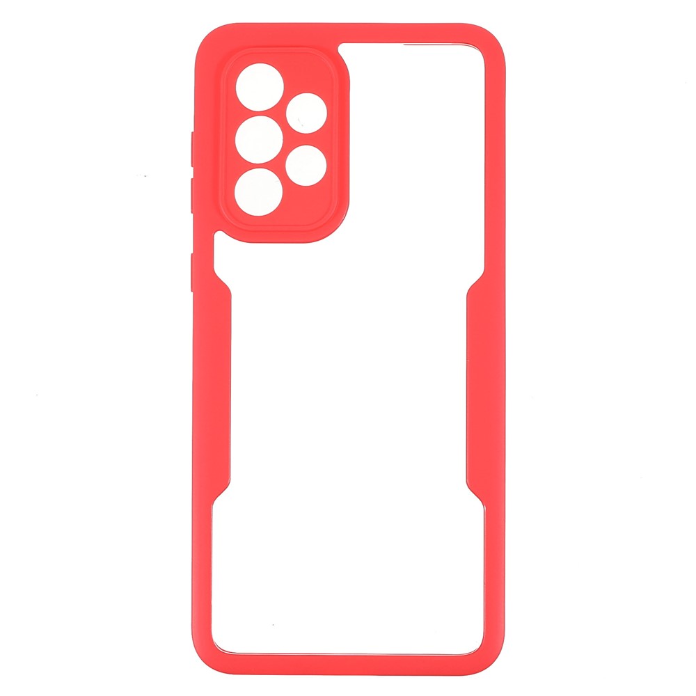 PET Screen Protector + Acrylic Back Panel + TPU Frame 360-degree Protection Drop-proof Case for Samsung Galaxy A33 5G - Red-1