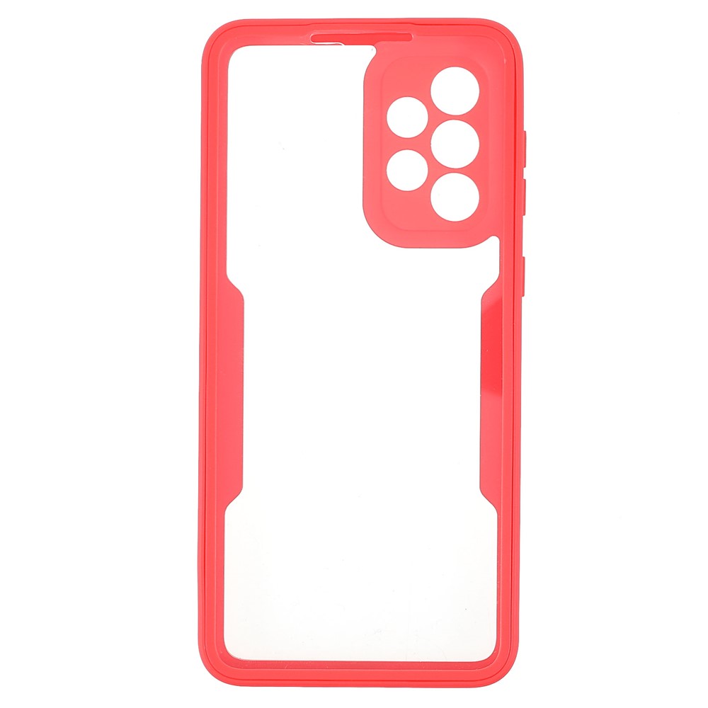 PET Screen Protector + Acrylic Back Panel + TPU Frame 360-degree Protection Drop-proof Case for Samsung Galaxy A33 5G - Red-2