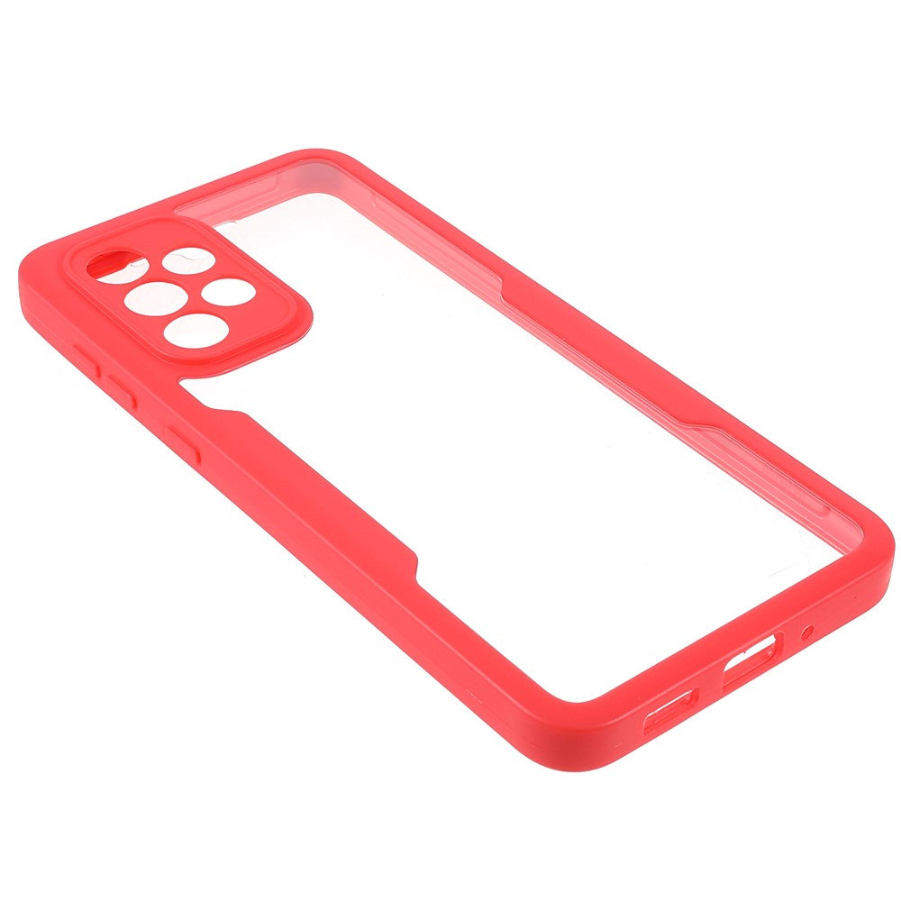 PET Screen Protector + Acrylic Back Panel + TPU Frame 360-degree Protection Drop-proof Case for Samsung Galaxy A33 5G - Red-3