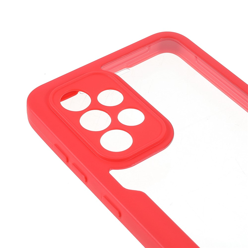 PET Screen Protector + Acrylic Back Panel + TPU Frame 360-degree Protection Drop-proof Case for Samsung Galaxy A33 5G - Red-5