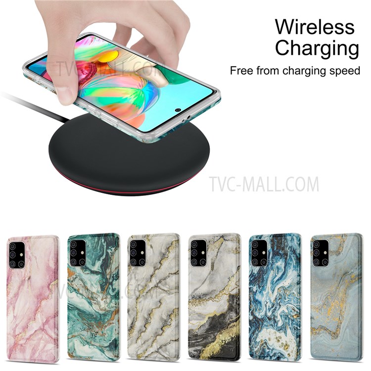 Gilding Marble Pattern IMD TPU Case Well-protected Phone Cover for Samsung Galaxy A71 5G SM-A716 - Green-7