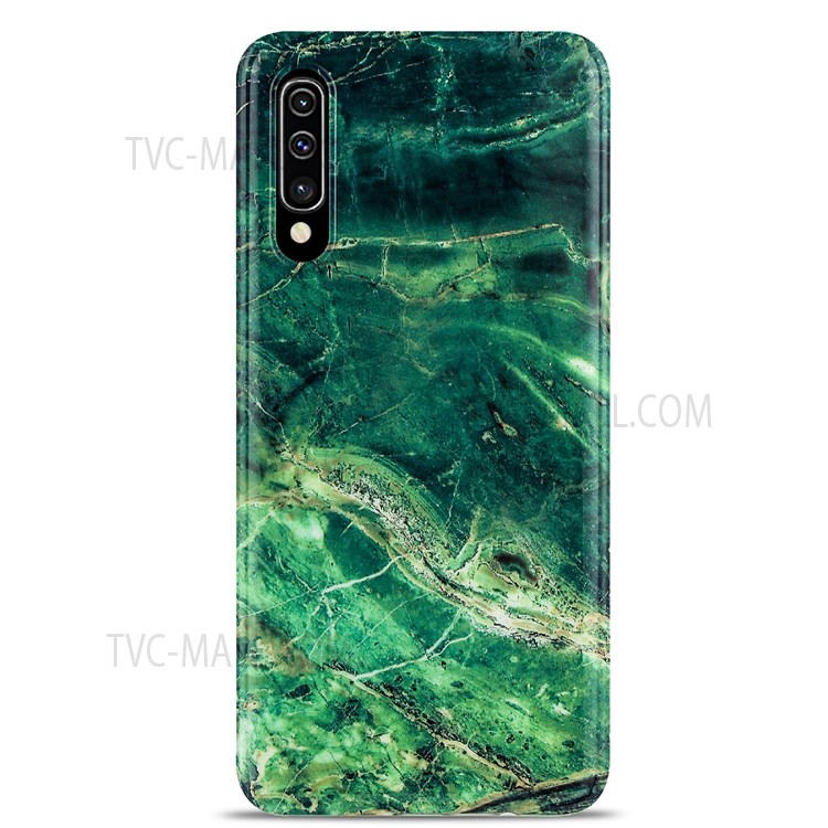 MF Glossy IMD Marble Straight Edge Protective Cover Shockproof Soft TPU Phone Case for Samsung Galaxy A50/A50s/A30s - Green Marble-2