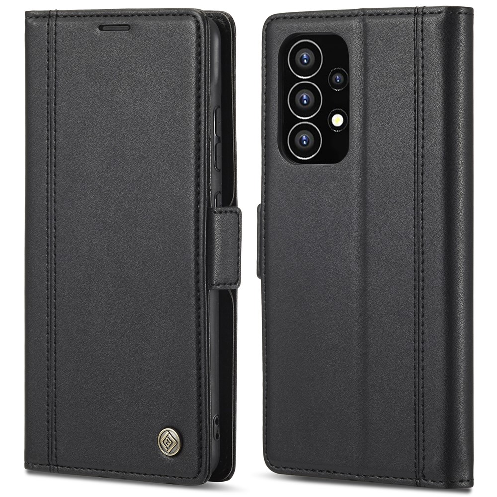 LC.IMEEKE Double Magnetic Clasps PU Leather Foldable Stand Phone Case Cover with Wallet for Samsung Galaxy A53 5G - Black-1
