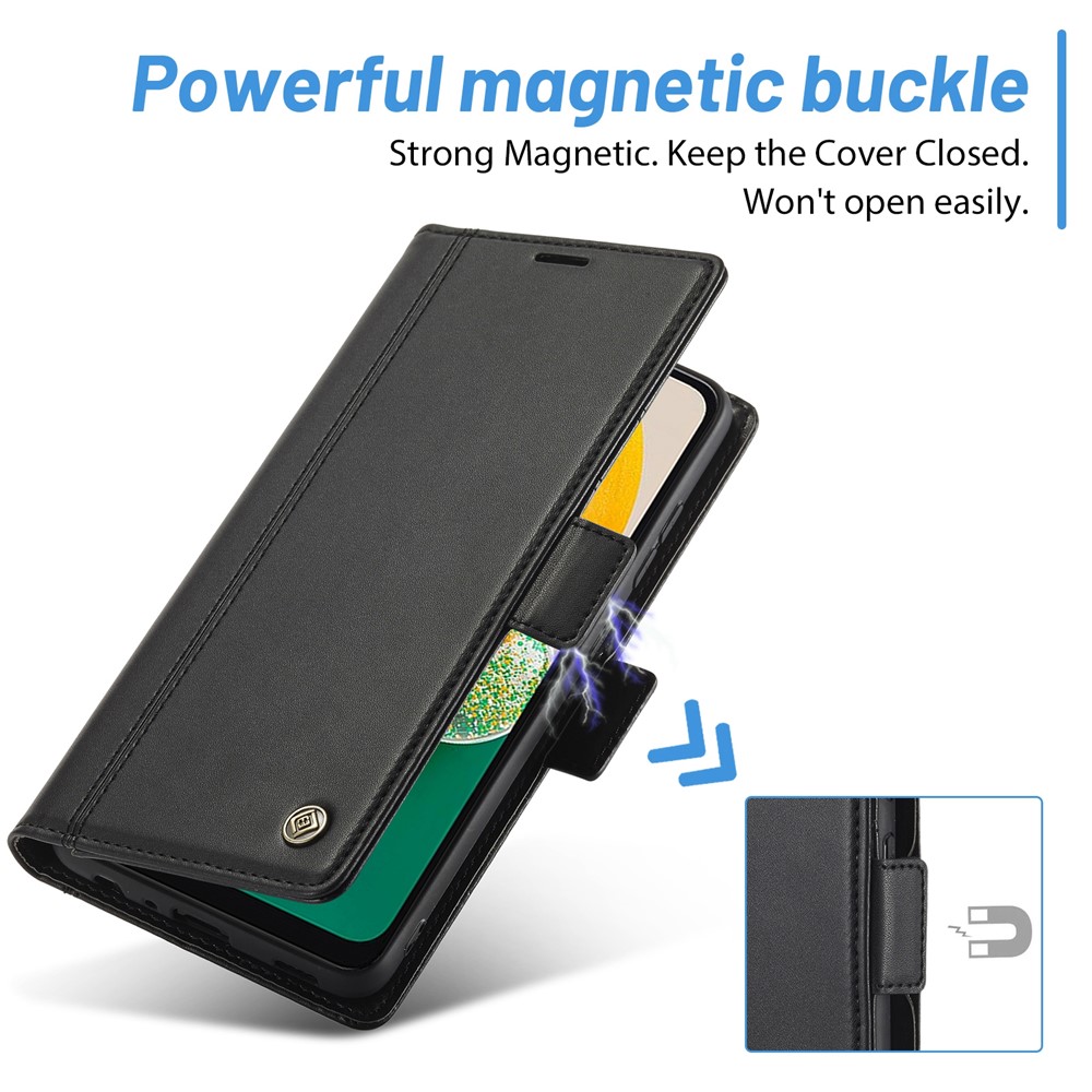 LC.IMEEKE Double Magnetic Clasps PU Leather Foldable Stand Phone Case Cover with Wallet for Samsung Galaxy A53 5G - Black-7