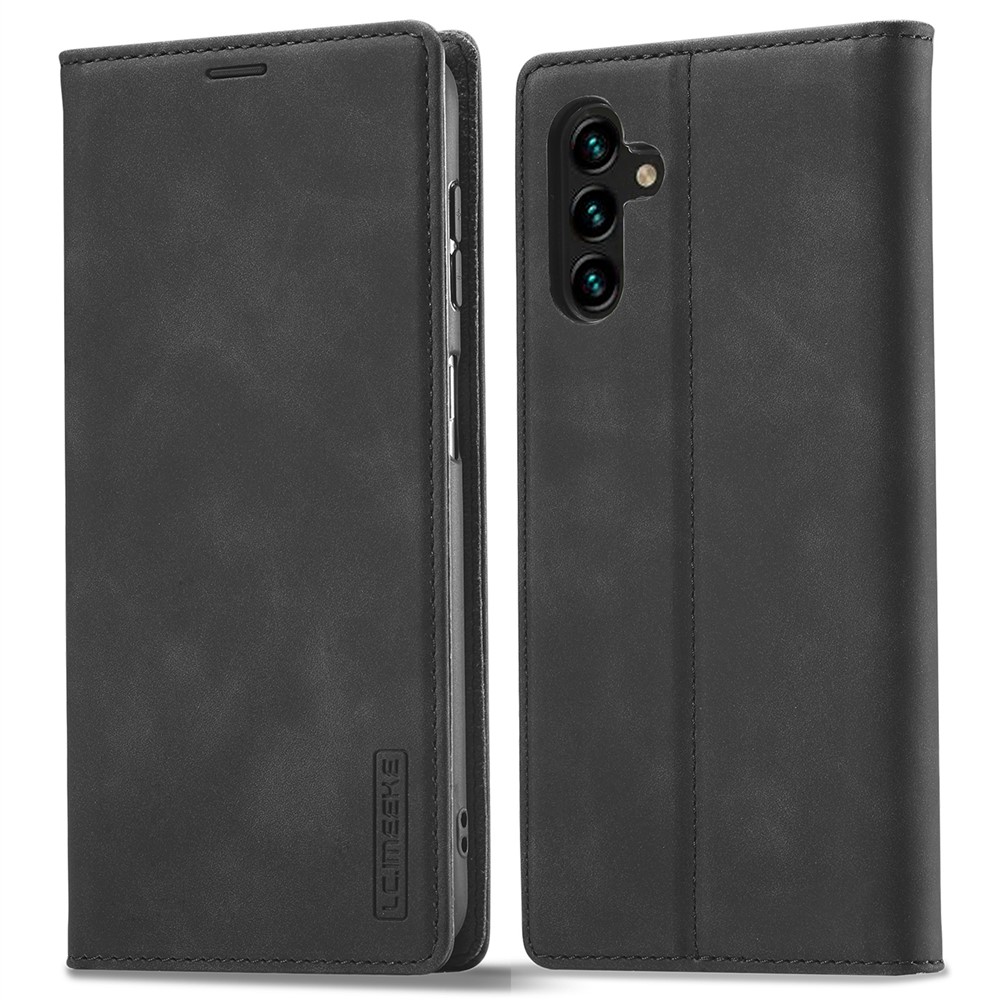 LC.IMEEKE Magnetic Auto Closing PU Leather + TPU Stand Wallet Phone Case Shell for Samsung Galaxy A13 5G - Black-1