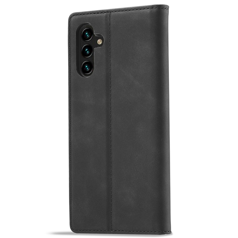 LC.IMEEKE Magnetic Auto Closing PU Leather + TPU Stand Wallet Phone Case Shell for Samsung Galaxy A13 5G - Black-3