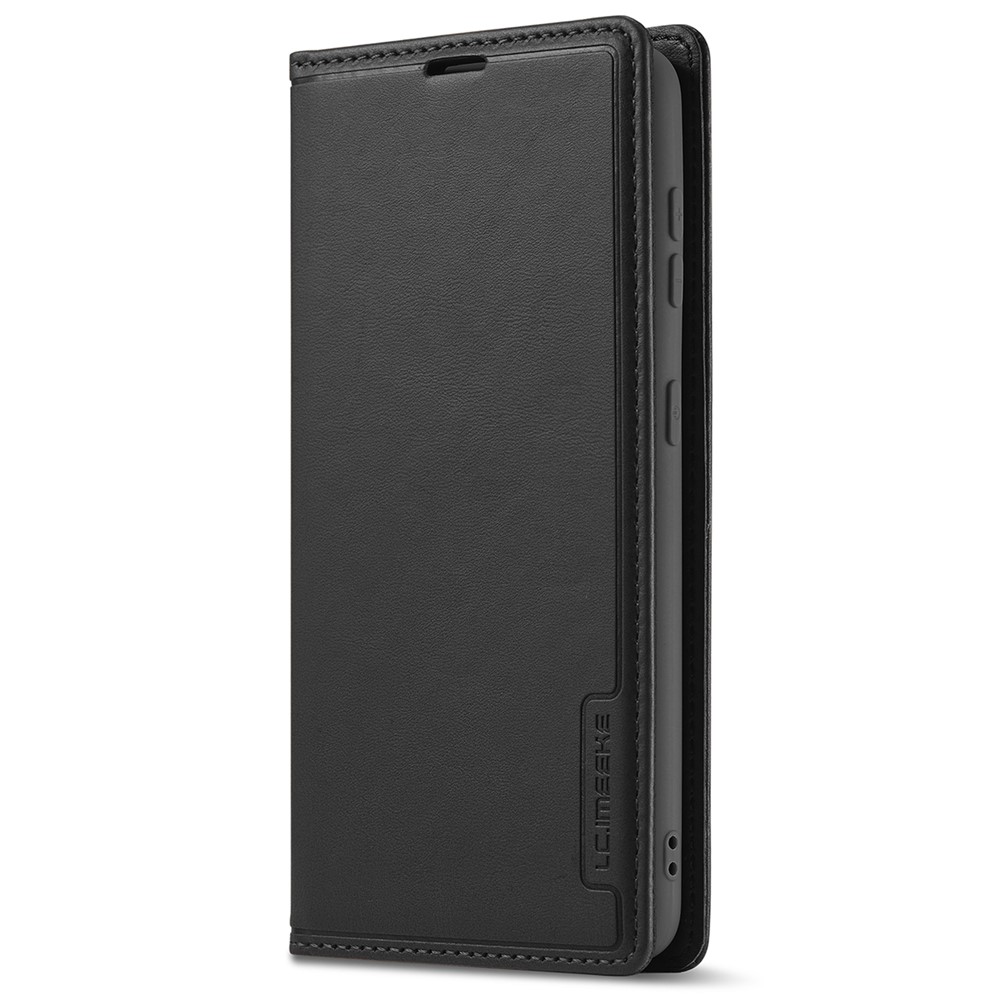 LC.IMEEKE LC-001 Series Outer Inner Card Slot Design Color Splicing PU Leather Phone Case Shell for Samsung Galaxy S22+ 5G - Black-2