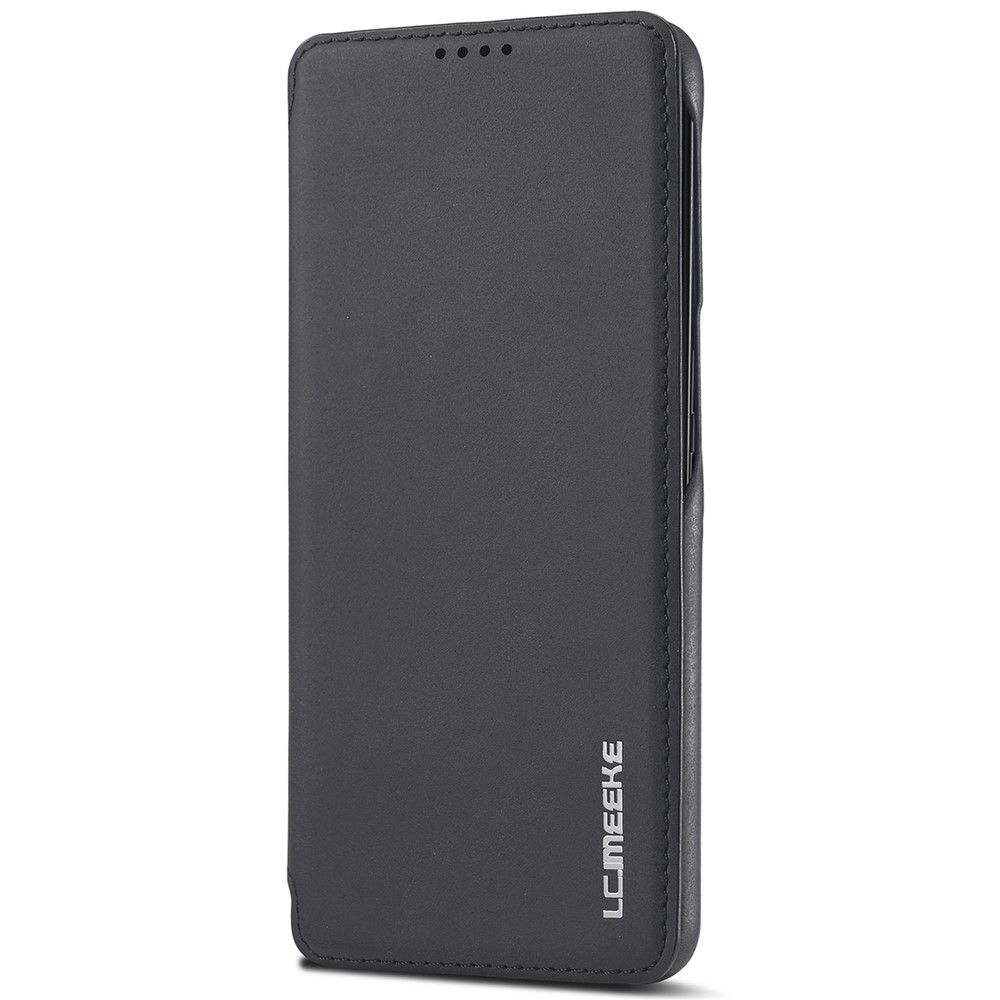 LC.IMEEKE Card Slot PU Leather + PC Full Protection Stand Phone Case Shell for Samsung Galaxy S22 5G - Black-2