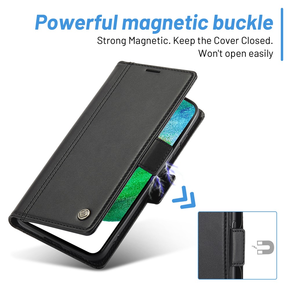 LC.IMEEKE Stand Wallet Function PU Leather Folio Flip Phone Case Cover for Samsung Galaxy S22+ 5G - Black-7