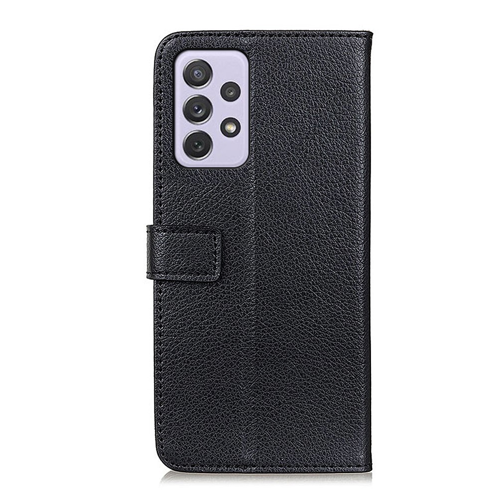 Wallet Design TPU Interior Protective Case Litchi Texture PU Leather Stand Flip Cover for Samsung Galaxy A73 5G - Black-3