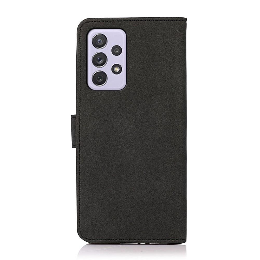 KHAZNEH Textured PU Leather Wallet Flip Cover Stand Magnetic Protective Case for Samsung Galaxy A73 5G - Black-3