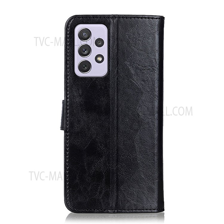 PU Leather Wallet Flip Protective Phone Case Cover with Stand for Samsung Galaxy A73 5G - Black-3