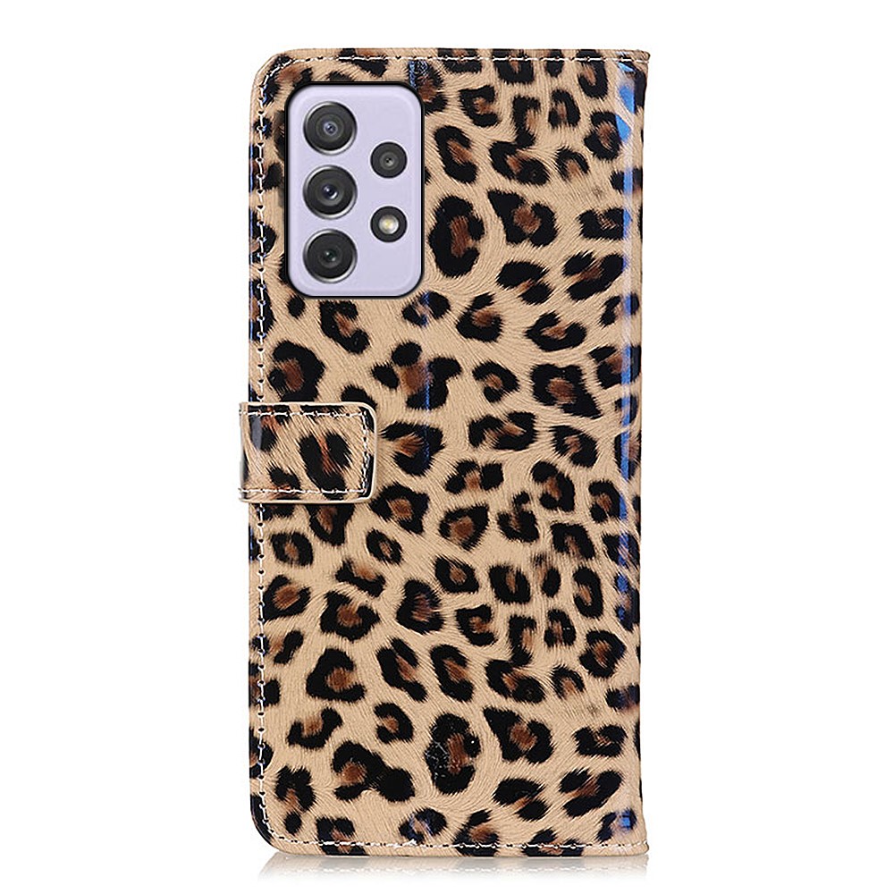 Leopard Pattern Full Stylish Phone Case PU Leather Wallet Stand Shockproof Flip Protective Cover for Samsung Galaxy A73 5G-3