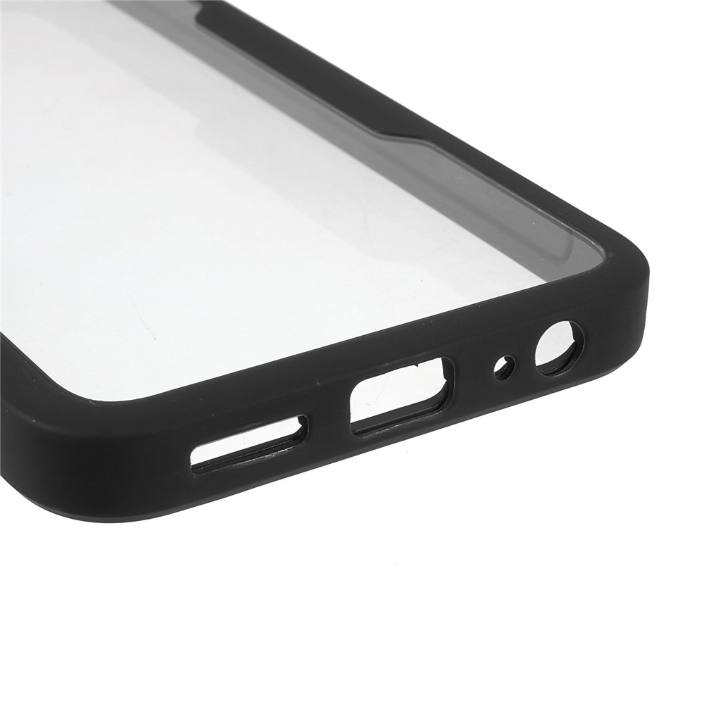 PET Screen Protector + Acrylic Back Panel + TPU Frame Phone Case Full Protection Shell for Samsung Galaxy A22 5G (EU Version) - Black-4