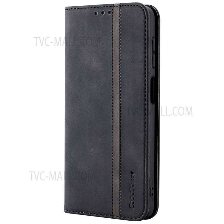 CASEDANCE Waltz 001 Series Magnetic Auto-absorbed PU Leather Stand Wallet Folio Flip Phone Case Cover for Samsung Galaxy A12 5G - Black-2