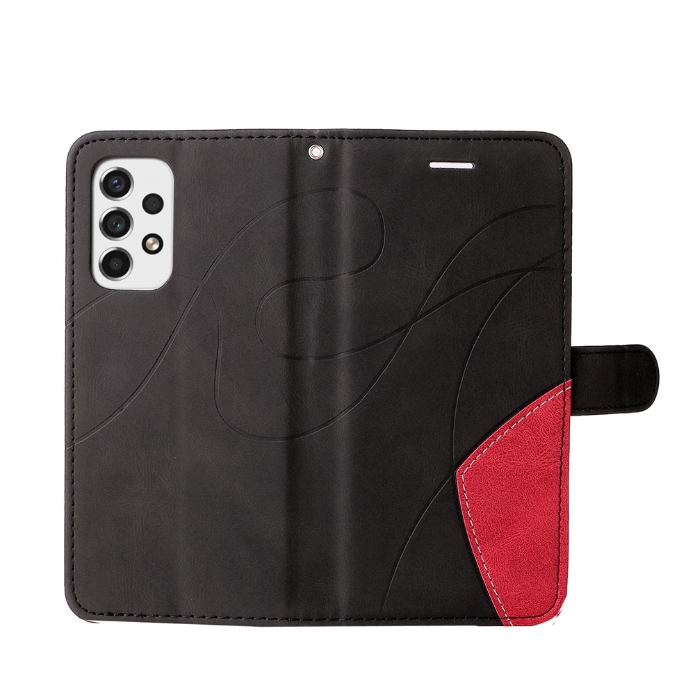 Dual-color Splicing PU Leather Protective Case Wallet Stand Mobile Phone Cover with Hand Strap for Samsung Galaxy A53 5G - Black-7