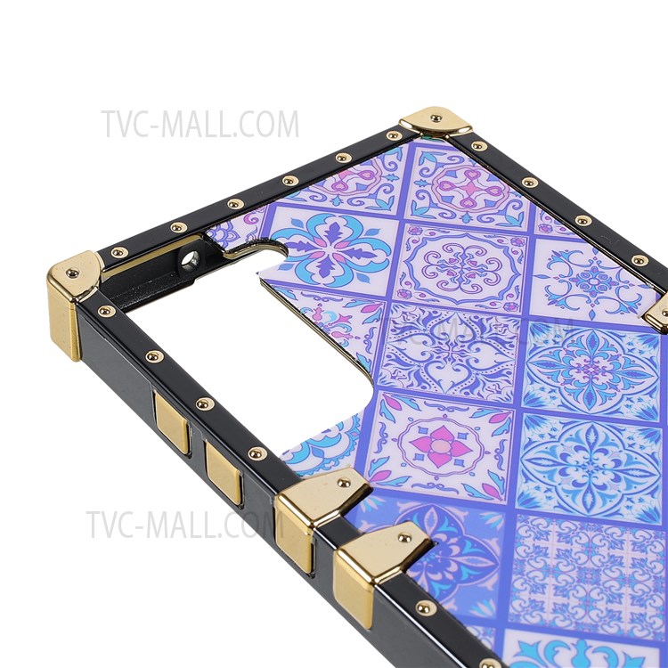 Electroplating National Style Cell Phone Protector Pattern Printing Glossy TPU Back Shell for Samsung Galaxy S21 FE 5G - Blue and White Porcelain-6