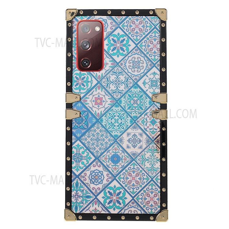Glossy National Style Pattern Printing Shell Back Protector Electroplating Phone TPU Cover for Samsung Galaxy S20 FE 4G/5G/S20 Lite/S20 Fan Edition 4G/5G - Blue and White Porcelain-1