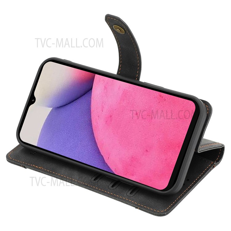 CASE CRAFT Stand Function Outer Card Slot Design Shockproof Leather Phone Cover Wallet Case for Samsung Galaxy A33 5G - Black-4