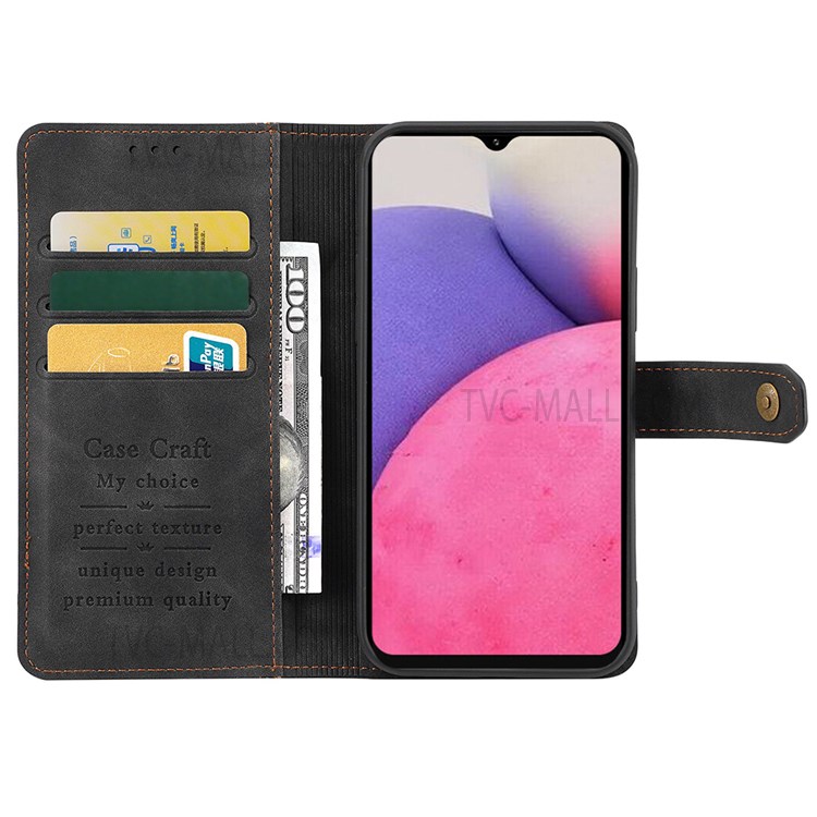 CASE CRAFT Stand Function Outer Card Slot Design Shockproof Leather Phone Cover Wallet Case for Samsung Galaxy A33 5G - Black-5