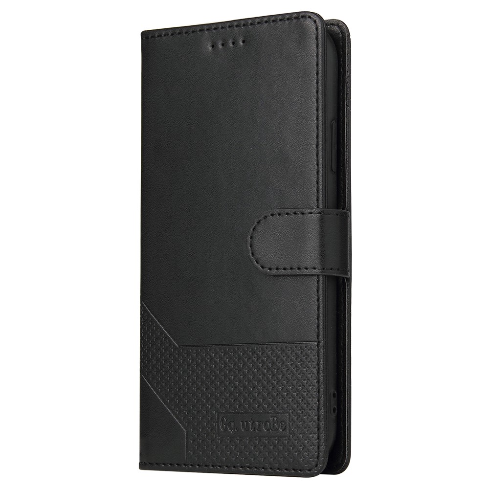 GQ.UTROBE 009 Series Splicing PU Leather Folio Flip Case Stand Magnetic Closure Phone Cover with Wallet for Samsung Galaxy S22 5G - Black-2