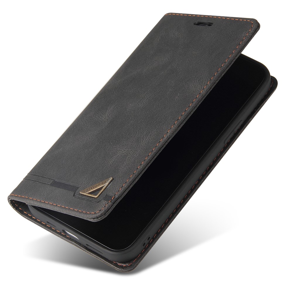 GQ.UTROBE 008 Series RFID Blocking Anti-swiping PU Leather Cover Magnetic Auto-absorbed Phone Case with Stand Wallet for Samsung Galaxy S22 5G - Black-8