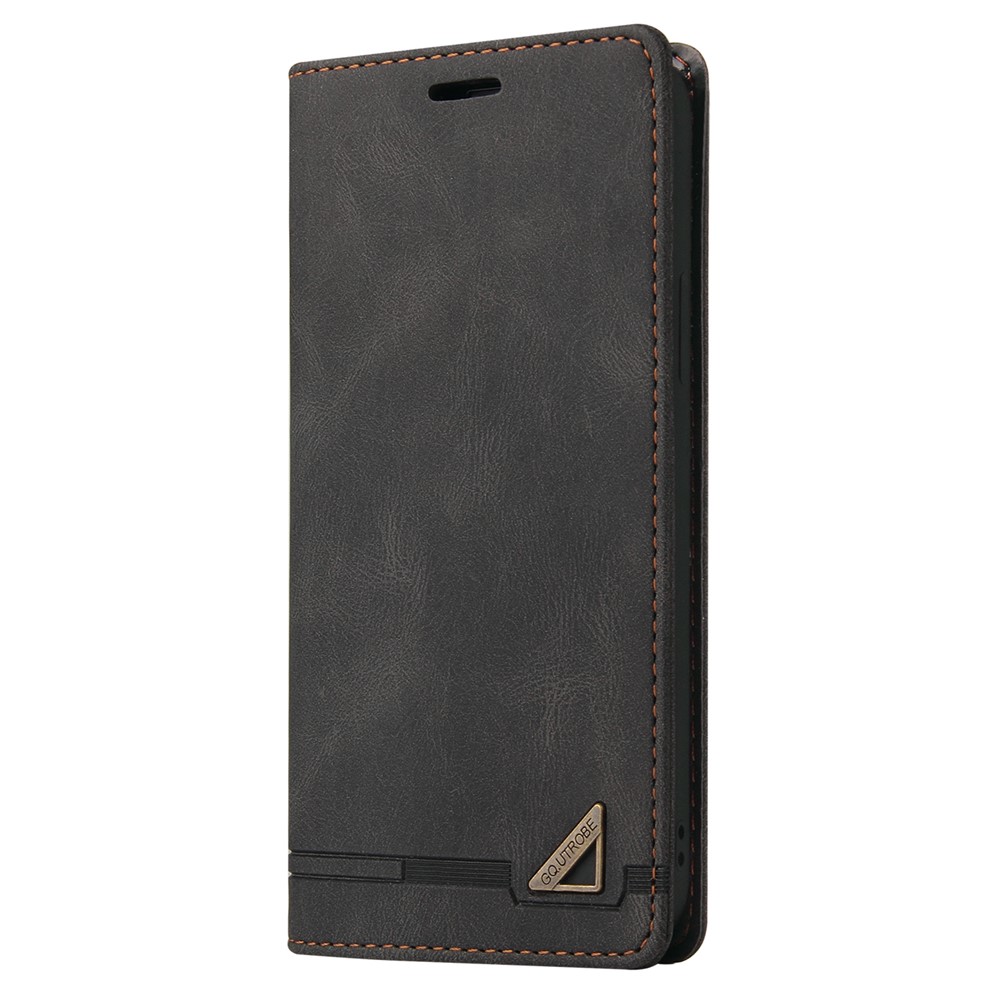 GQ.UTROBE 008 Series RFID Blocking Anti-swiping Skin Touch Drop-proof PU Leather Magnetic Auto-absorbed Phone Case with Stand Wallet for Samsung Galaxy S22+ 5G - Black-2
