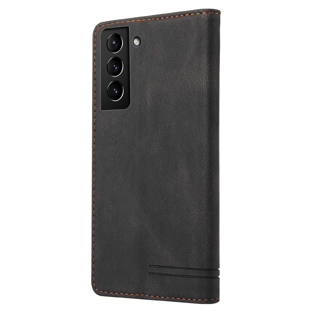 GQ.UTROBE 008 Series RFID Blocking Anti-swiping Skin Touch Drop-proof PU Leather Magnetic Auto-absorbed Phone Case with Stand Wallet for Samsung Galaxy S22+ 5G - Black-3