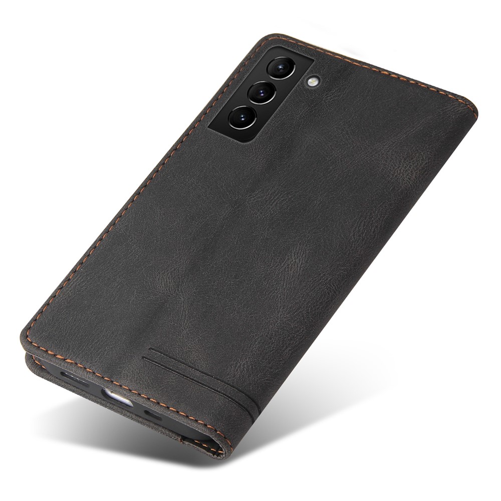 GQ.UTROBE 008 Series RFID Blocking Anti-swiping Skin Touch Drop-proof PU Leather Magnetic Auto-absorbed Phone Case with Stand Wallet for Samsung Galaxy S22+ 5G - Black-7